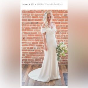 BHLDN Off-Shoulder Cream Gown